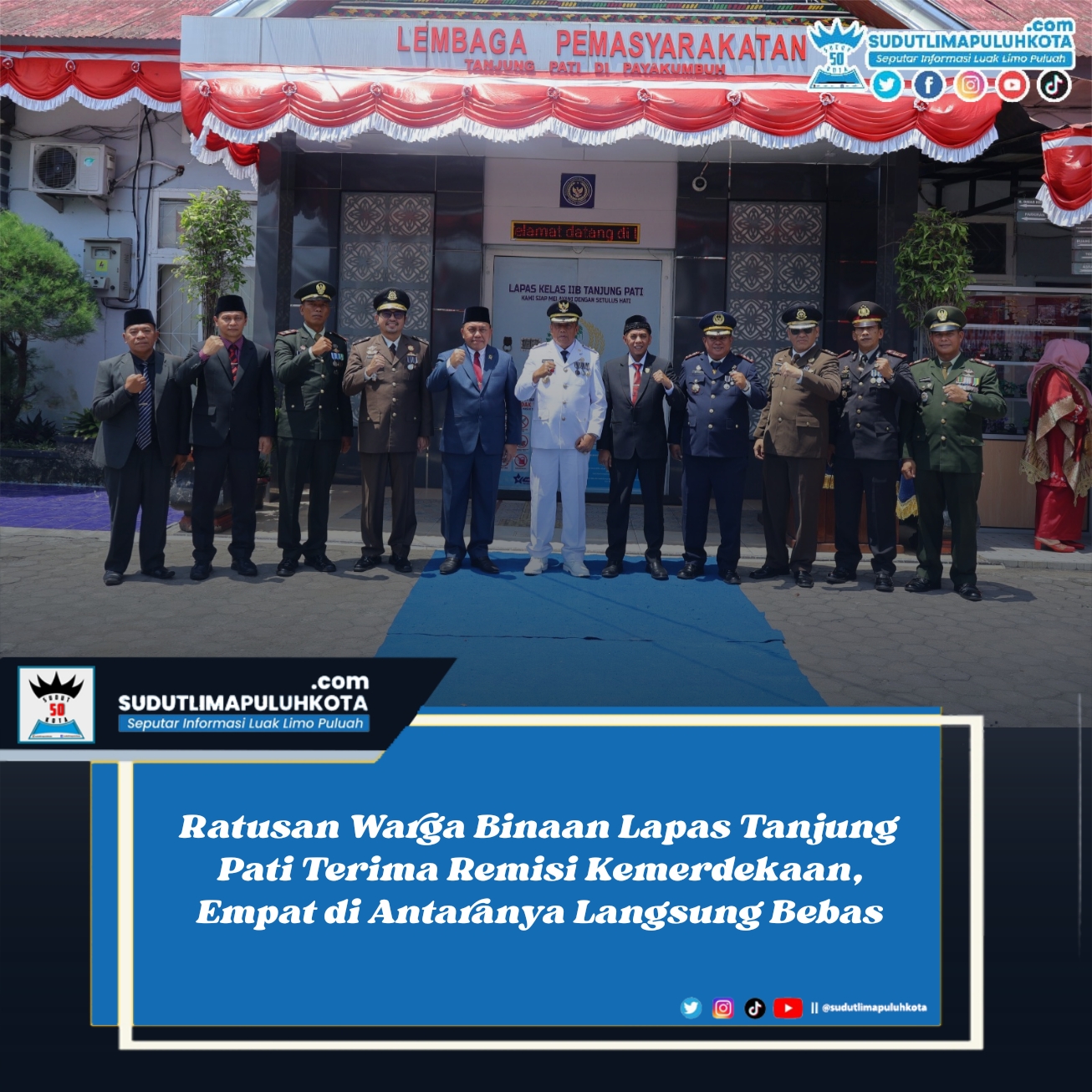 Ratusan Warga Binaan Lapas Tanjung Pati Terima Remisi HUT ke-81 RI, Empat di Antaranya Langsung Bebas