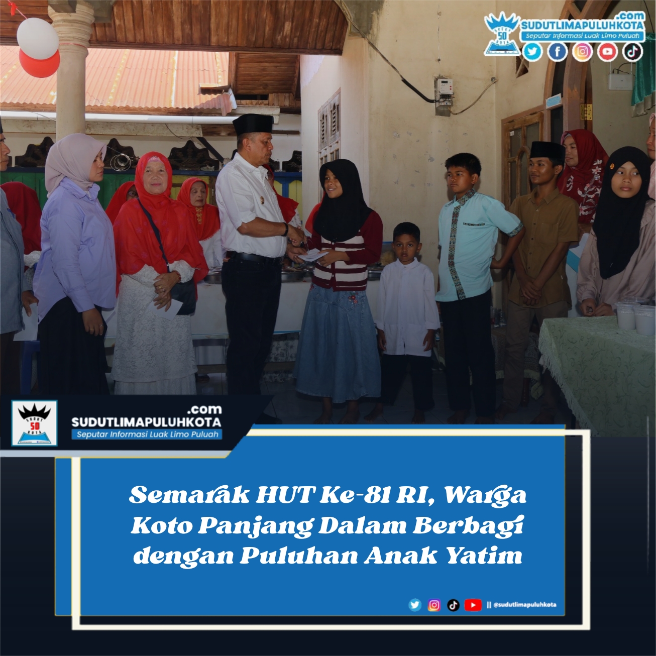 Semarak HUT Ke-81 RI, Warga Koto Panjang Dalam Berbagi dengan Puluhan Anak Yatim