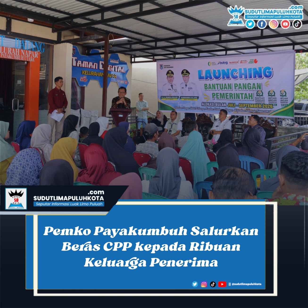 Pemko Payakumbuh Salurkan Beras CPP kepada Ribuan Keluarga Penerima